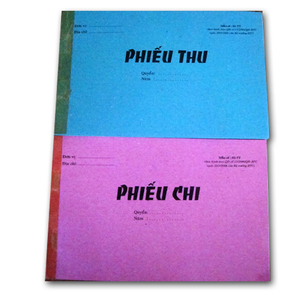 Sổ phiếu thu, chi các loại