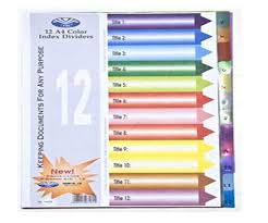 Bìa phân trang nhựa 12 số