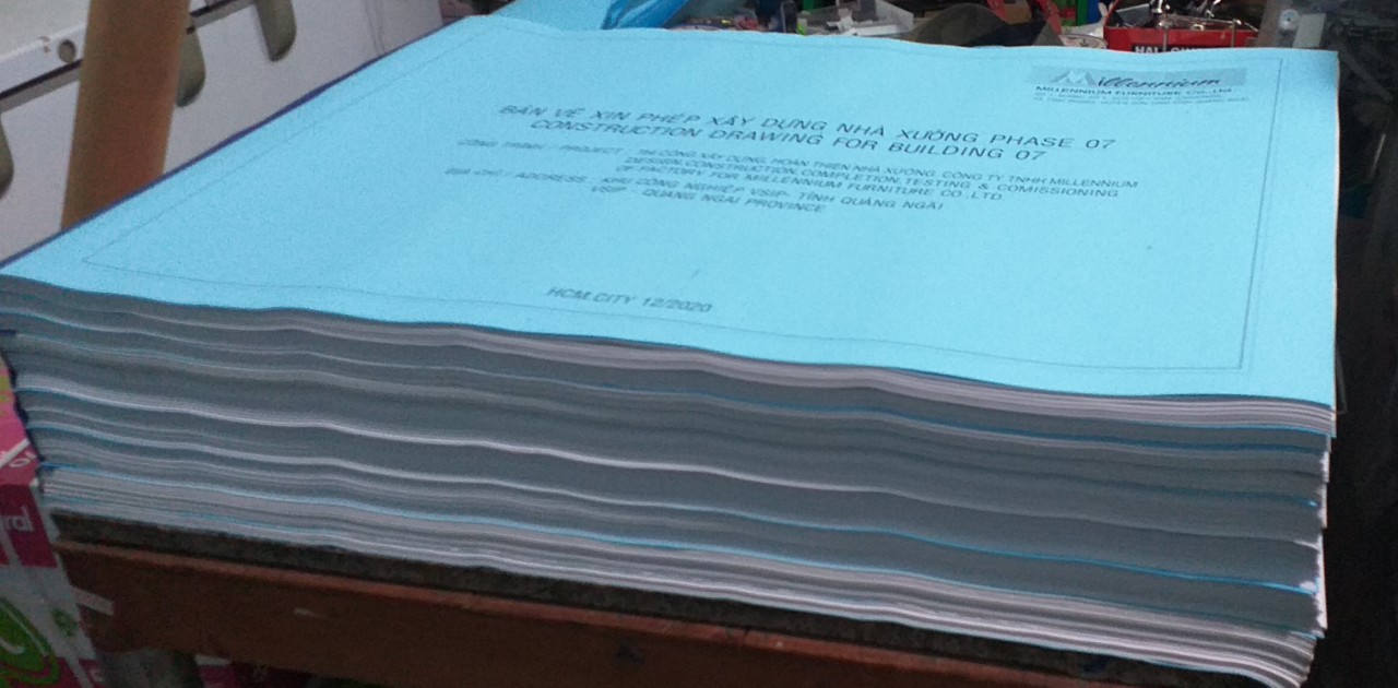 chyên nhận in và giao bản vẽ hoàn công nhà xưởng